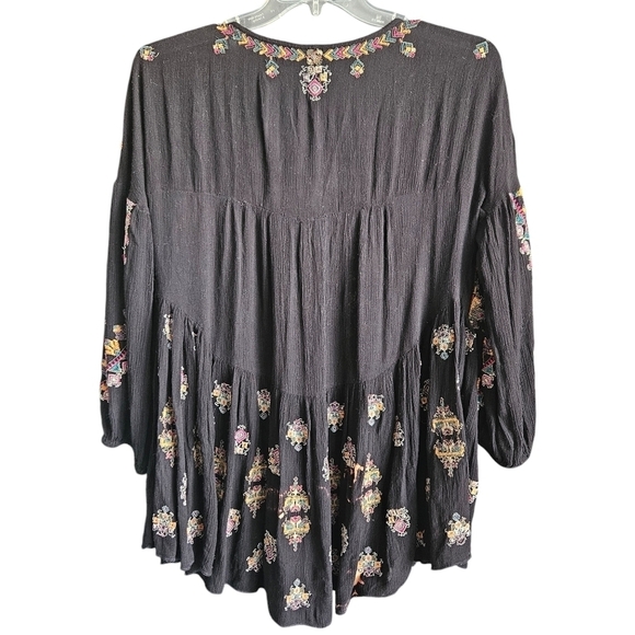 Free People | Arianna Embroidered Tunic in Black - Size XS Boho Fairy - Picture 7 of 16